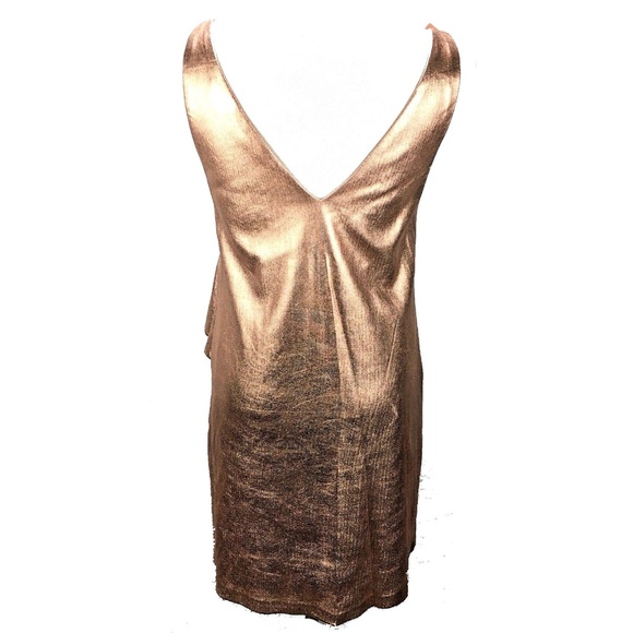 Zara ROSEGOLD METALLIC RUFFLE DRESS - Picture 5 of 8